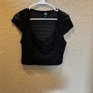 Wild Fable Black Sheer Crop Top